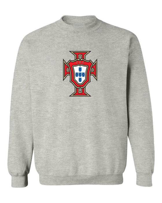 Federación Portuguesa de Futbol Womens Gray Cotton Crewneck Pullover Sweatshirt