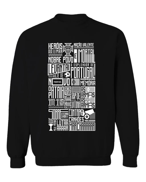 Federación Portuguesa de Futbol Womens Black Cotton Crewneck Pullover Sweatshirt