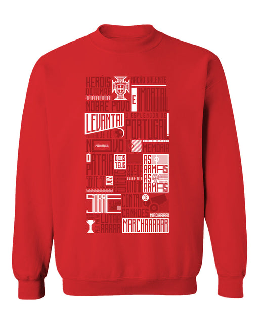 Federación Portuguesa de Futbol Womens Red Cotton Crewneck Pullover Sweatshirt