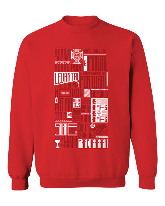 Federación Portuguesa de Futbol Womens Red Cotton Crewneck Pullover Sweatshirt