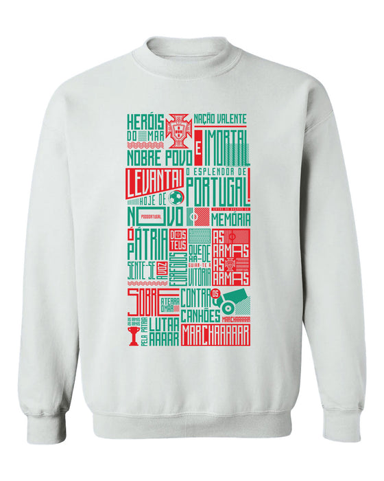 Federación Portuguesa de Futbol Womens White Cotton Crewneck Pullover Sweatshirt