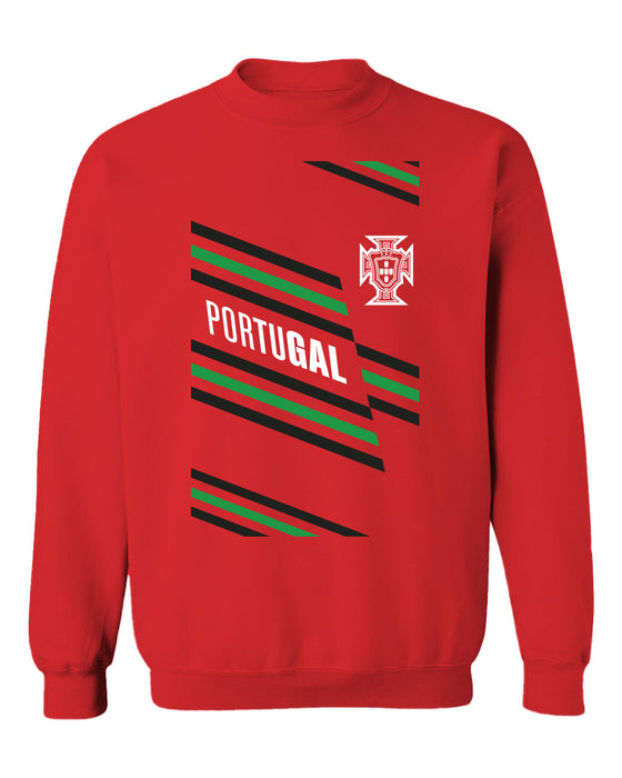 Federación Portuguesa de Futbol Womens Red Cotton Crewneck Pullover Sweatshirt