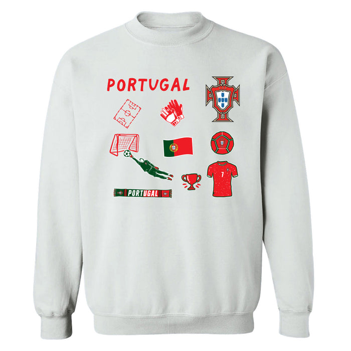 Federación Portuguesa de Futbol Womens White Cotton Crewneck Pullover Sweatshirt