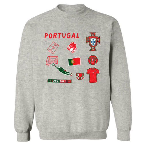 Federación Portuguesa de Futbol Womens Gray Cotton Crewneck Pullover Sweatshirt