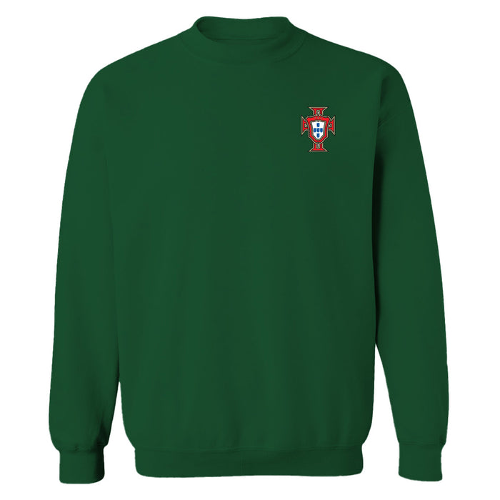 Federación Portuguesa de Futbol Womens Green Cotton Crewneck Pullover Sweatshirt