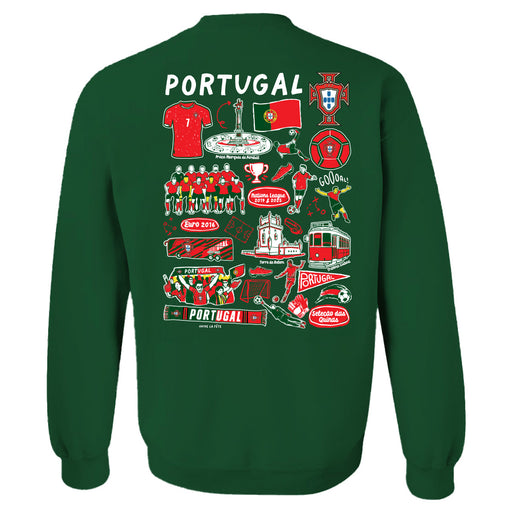 Federación Portuguesa de Futbol Womens Green Cotton Crewneck Pullover Sweatshirt - Vive La Fête - Online Apparel Store