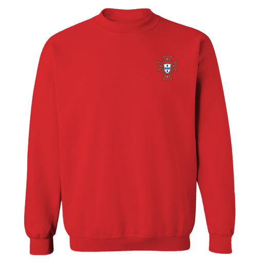 Federación Portuguesa de Futbol Womens Red Cotton Crewneck Pullover Sweatshirt
