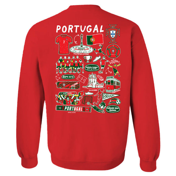 Federación Portuguesa de Futbol Womens Red Cotton Crewneck Pullover Sweatshirt - Vive La Fête - Online Apparel Store