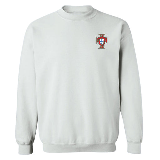 Federación Portuguesa de Futbol Womens White Cotton Crewneck Pullover Sweatshirt