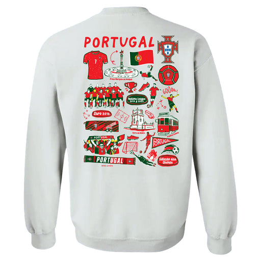 Federación Portuguesa de Futbol Womens White Cotton Crewneck Pullover Sweatshirt - Vive La Fête - Online Apparel Store