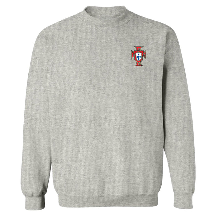 Federación Portuguesa de Futbol Womens Gray Cotton Crewneck Pullover Sweatshirt