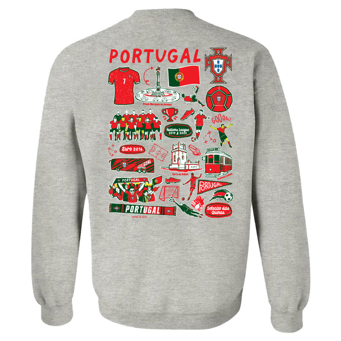 Federación Portuguesa de Futbol Womens Gray Cotton Crewneck Pullover Sweatshirt - Vive La Fête - Online Apparel Store