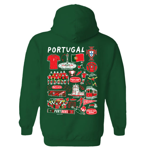 Federación Portuguesa de Futbol Womens Green Pullover Cotton Hoodie - Vive La Fête - Online Apparel Store