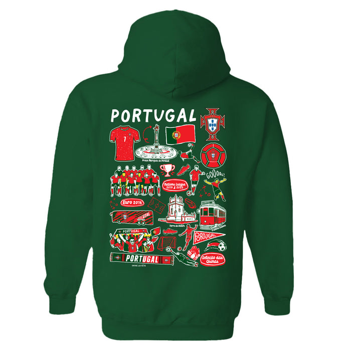 Federación Portuguesa de Futbol Womens Green Pullover Cotton Hoodie - Vive La Fête - Online Apparel Store