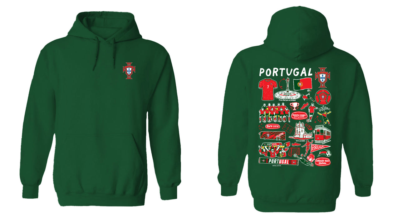 Federación Portuguesa de Futbol Womens Green Pullover Cotton Hoodie - Vive La Fête - Online Apparel Store