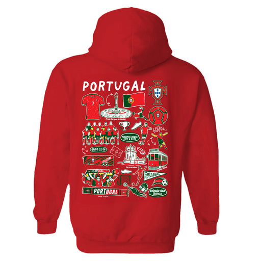 Federación Portuguesa de Futbol Womens Red Pullover Cotton Hoodie - Vive La Fête - Online Apparel Store