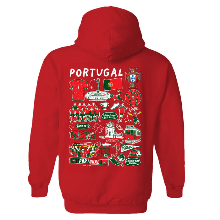 Federación Portuguesa de Futbol Womens Red Pullover Cotton Hoodie - Vive La Fête - Online Apparel Store