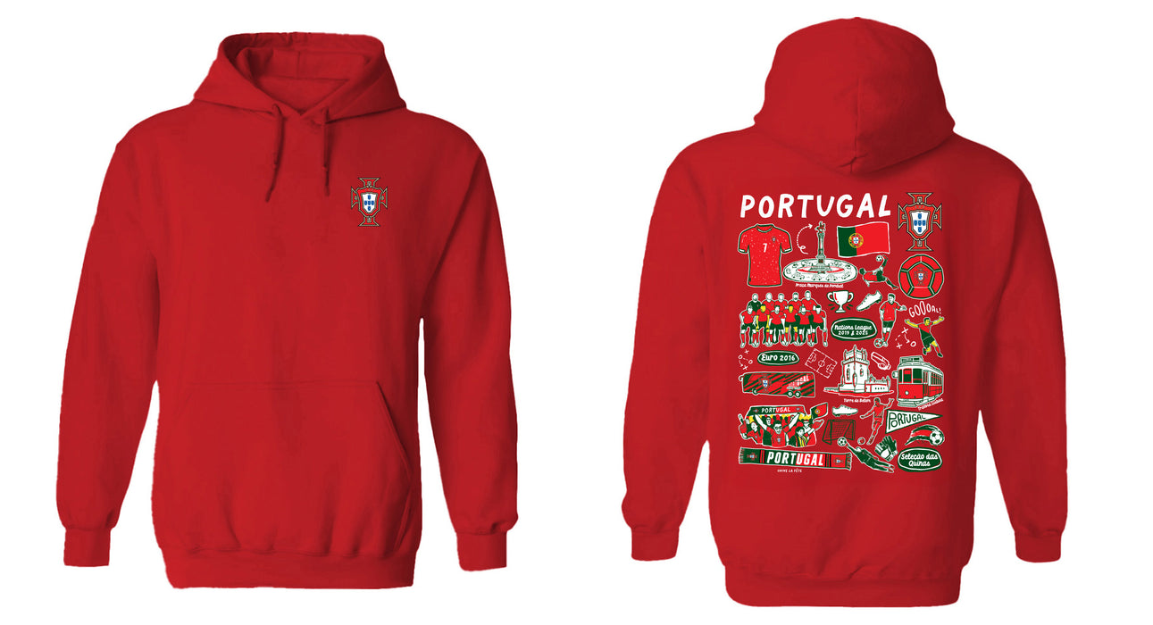 Federación Portuguesa de Futbol Womens Red Pullover Cotton Hoodie - Vive La Fête - Online Apparel Store
