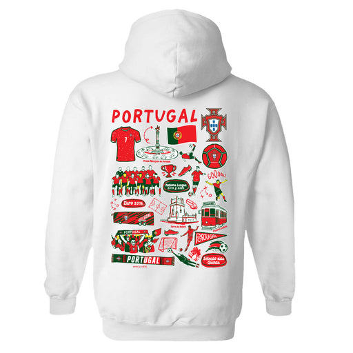 Federación Portuguesa de Futbol Womens White Pullover Cotton Hoodie - Vive La Fête - Online Apparel Store