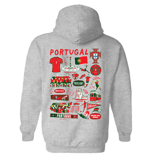 Federación Portuguesa de Futbol Womens Gray Pullover Cotton Hoodie - Vive La Fête - Online Apparel Store