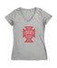 Federación Portuguesa de Futbol Women's V-neck Fitted Cotton T-Shirt Gray