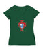 Federación Portuguesa de Futbol Women's V-neck Fitted Cotton T-Shirt Green
