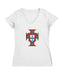 Federación Portuguesa de Futbol Women's V-neck Fitted Cotton T-Shirt White