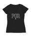 Federación Portuguesa de Futbol Women's V-neck Fitted Cotton T-Shirt Black