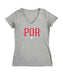 Federación Portuguesa de Futbol Women's V-neck Fitted Cotton T-Shirt Gray