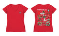 Federación Portuguesa de Futbol Women's V-neck Fitted Cotton T-Shirt Red - Vive La Fête - Online Apparel Store