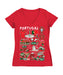 Federación Portuguesa de Futbol Women's V-neck Fitted Cotton T-Shirt Red