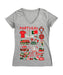 Federación Portuguesa de Futbol Women's V-neck Fitted Cotton T-Shirt Gray
