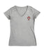 Federación Portuguesa de Futbol Women's V-neck Fitted Cotton T-Shirt Gray
