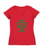 Federación Portuguesa de Futbol Women's V-neck Fitted Cotton T-Shirt Red