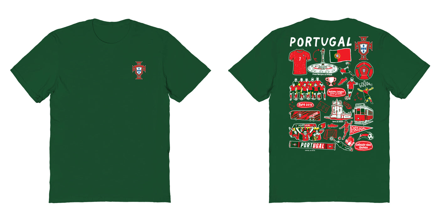 Federación Portuguesa de Futbol Womens Green Cotton Tshirt - Vive La Fête - Online Apparel Store