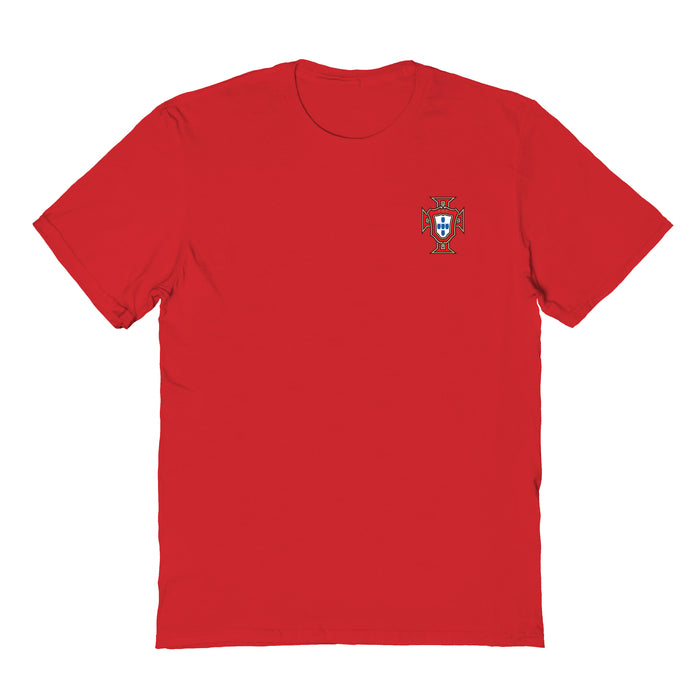 Federación Portuguesa de Futbol Womens Red Cotton Tshirt