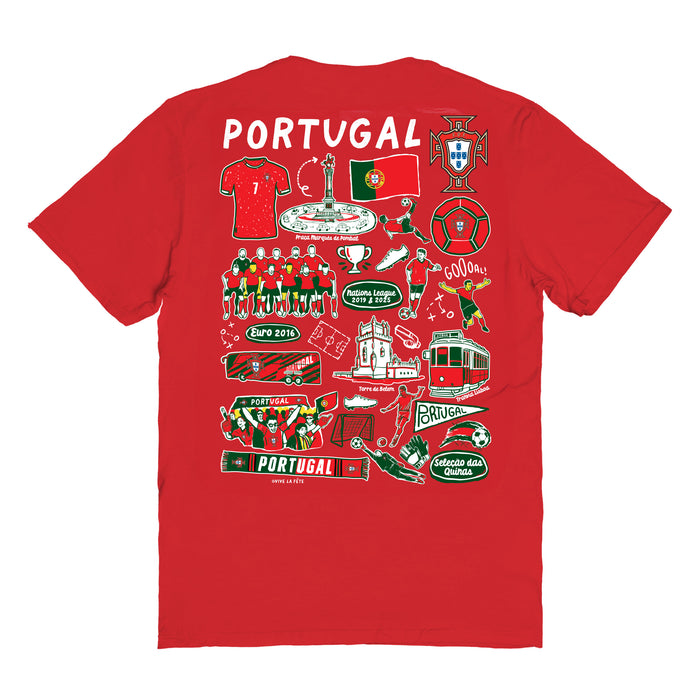 Federación Portuguesa de Futbol Womens Red Cotton Tshirt - Vive La Fête - Online Apparel Store