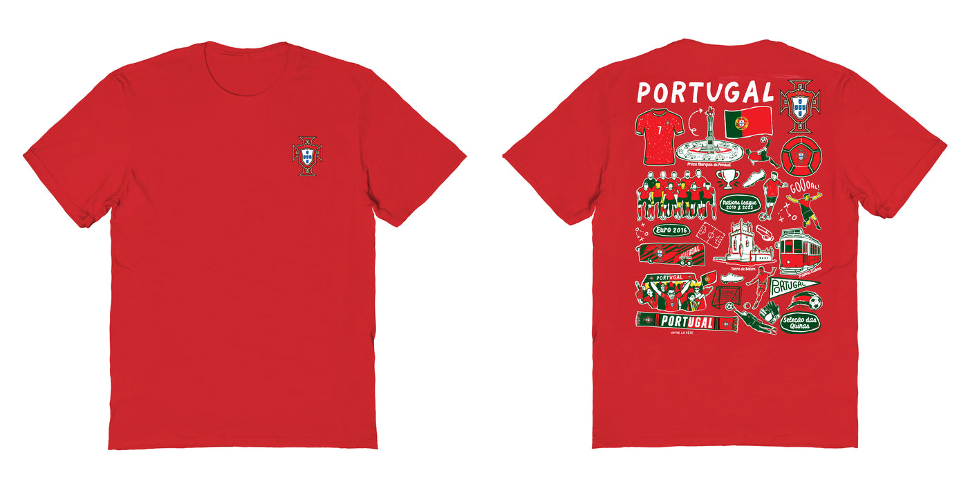 Federación Portuguesa de Futbol Womens Red Cotton Tshirt - Vive La Fête - Online Apparel Store