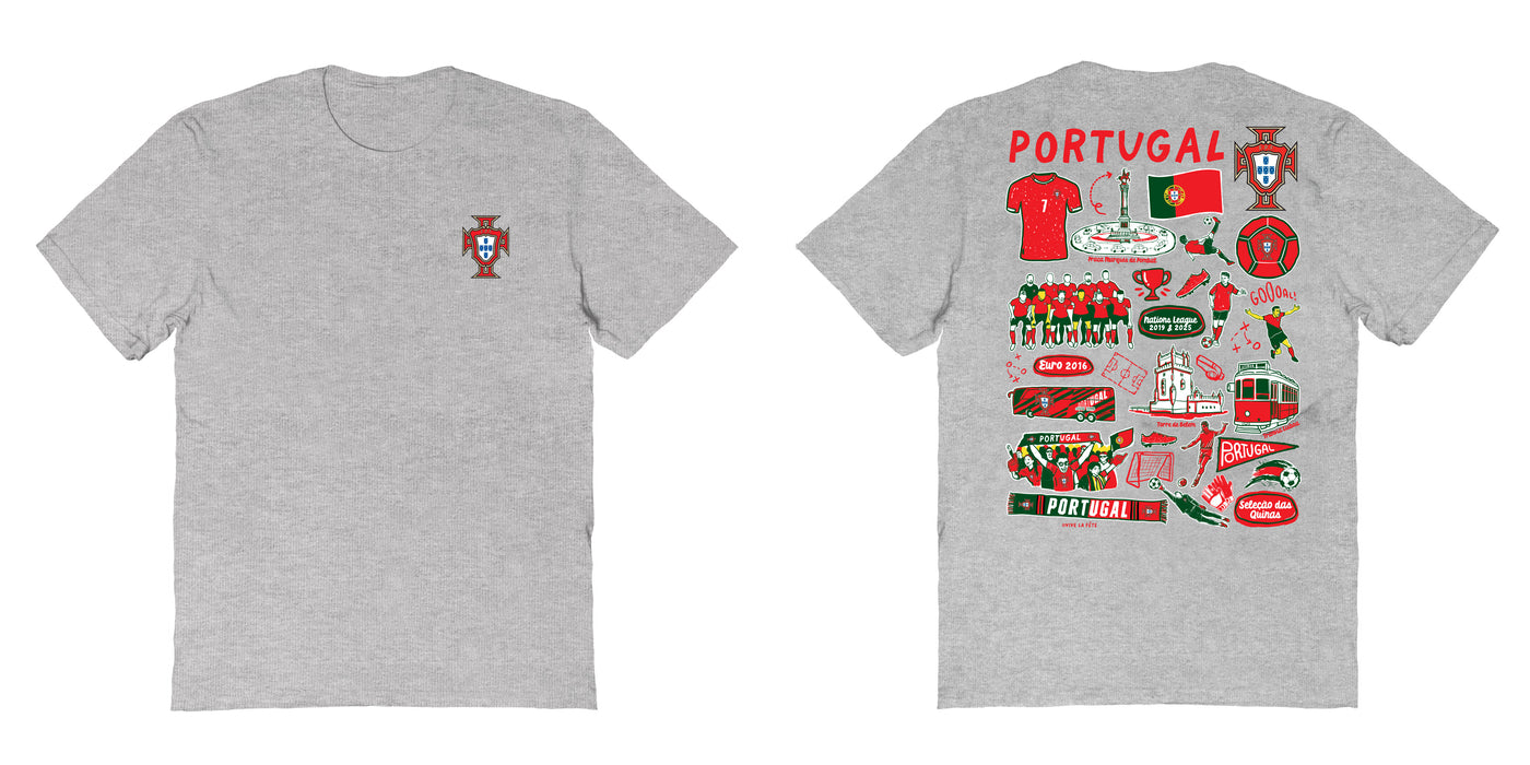 Federación Portuguesa de Futbol Womens Gray Cotton Tshirt - Vive La Fête - Online Apparel Store