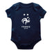 France National Team Cotton Short Sleeve Bodysuit With Logo Navy