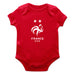 France National Team Cotton Short Sleeve Bodysuit With Logo Red