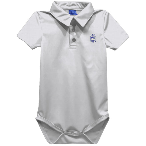 France National Team Vive La Fete Solid Polo Bodysuit - White