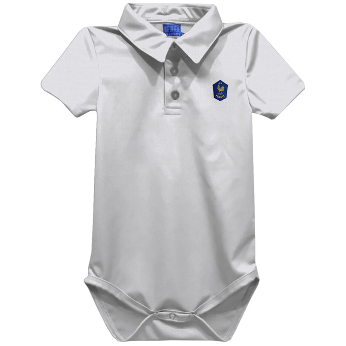 France National Team Vive La Fete Solid Polo Bodysuit - White