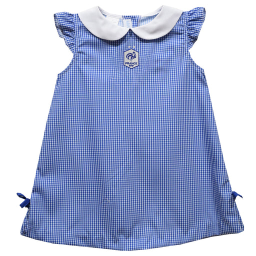 France National Team Vive La Fete Gingham A-Line Dress - Blue