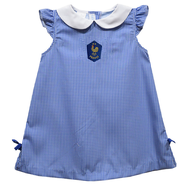 France National Team Vive La Fete Gingham A-Line Dress - Blue