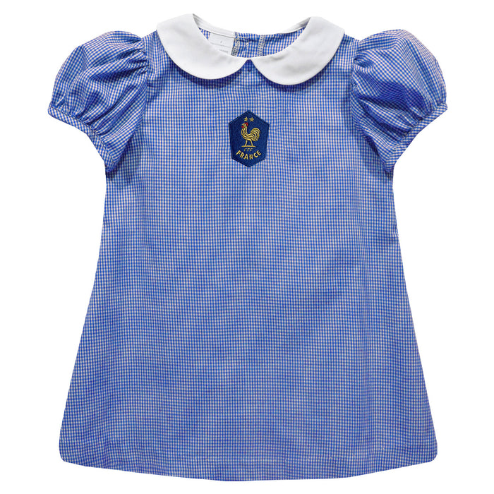 France National Team Vive La Fete Gingham Puffy A-Line Dress - Blue