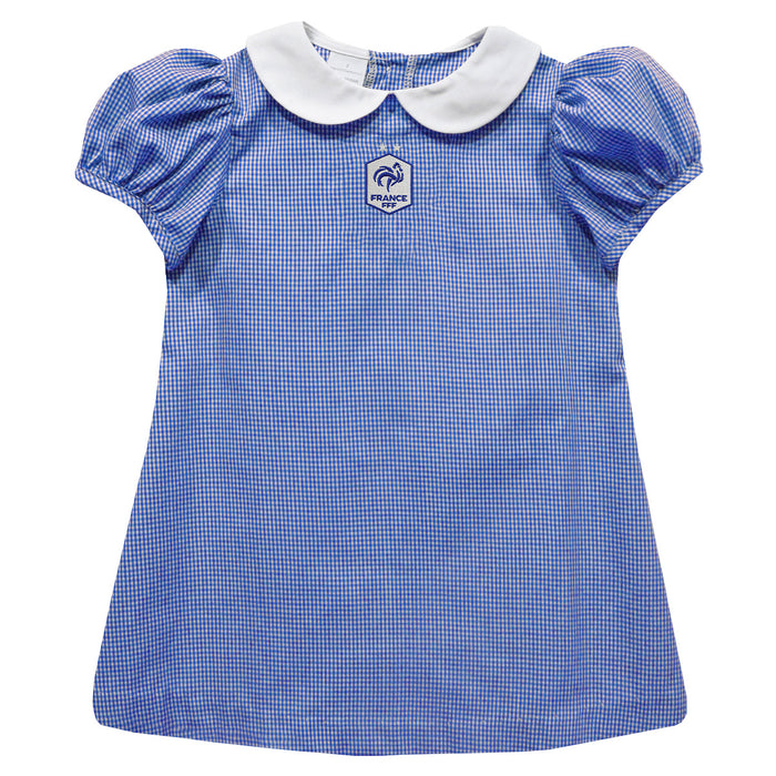 France National Team Vive La Fete Gingham Puffy A-Line Dress - Blue