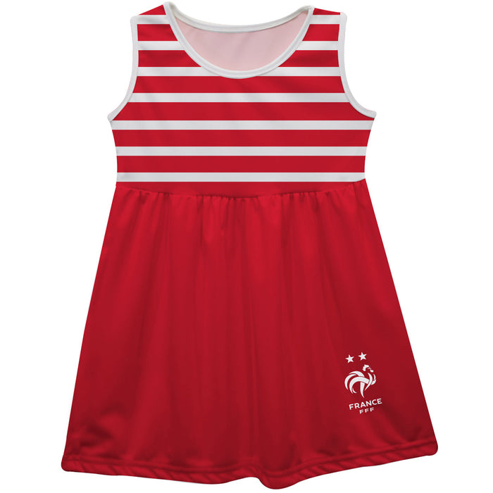 France National Team Stripes Red Sleeveless Tank Dress