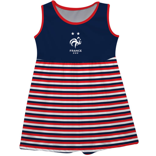 France National Team Flag Stripes Navy Sleeveless Tank Dress