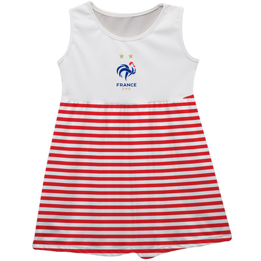 France National Team Flag Stripes White Sleeveless Tank Dress